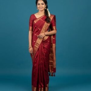 Rich Wine Silk Saree Premium